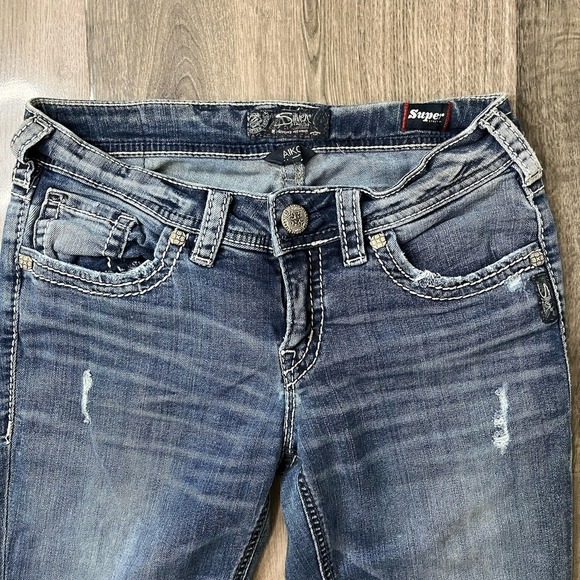 Silver Jeans‎ Co. Aiko Mid Capri W28/L22 Women's Distressed Jeans - Picture 7 of 7